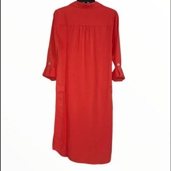 Soft Surroundings Tencel Weekender Relaxed Fit Shirt Dress Coral NWT XS - Picture 8 of 13